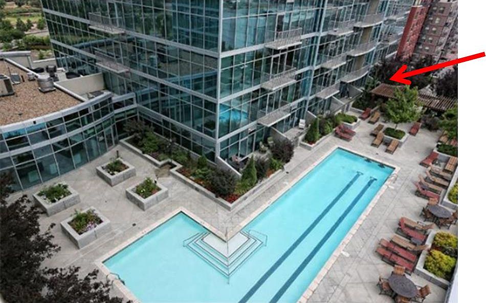 Location of Condo with walk-out access to Fire Pit and Pool