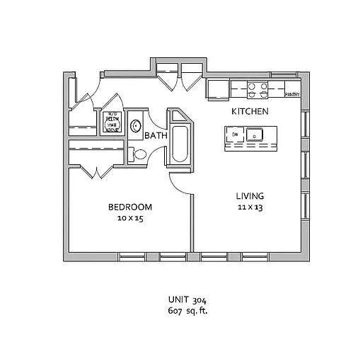 Floor plan One Bedroom 304