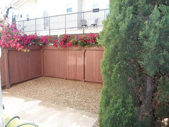 Small private fenced backyard.