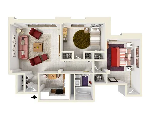 Floor plan 2 Bed 1 Ba Flat