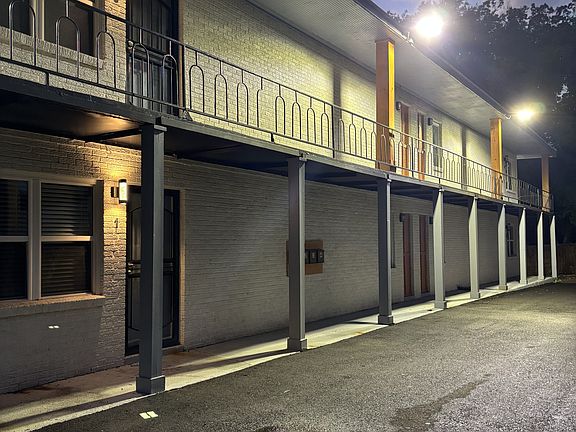 Night view, ample lighting.