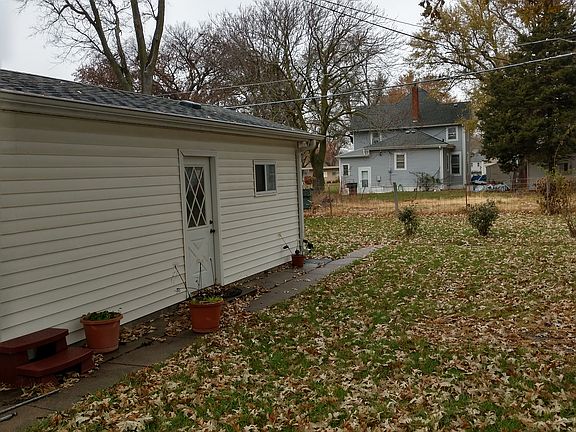 Back yard and garage.