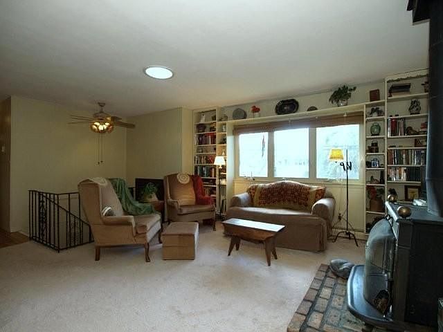 Living Room with Wood Burning Stove