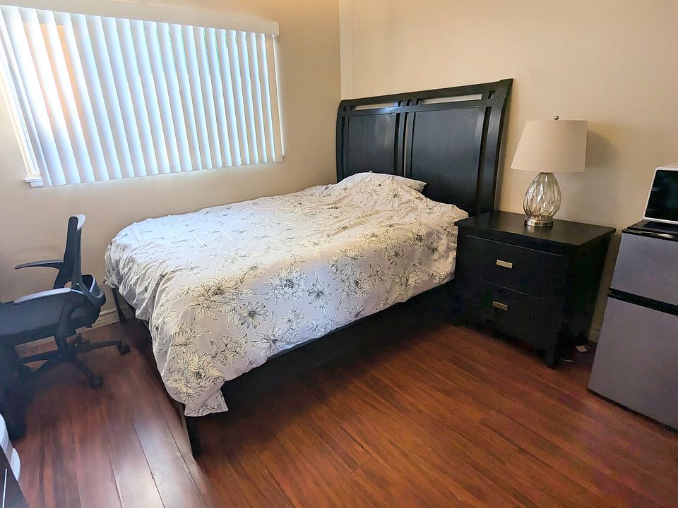 The room has been freshly painted. All furniture shown here is included.