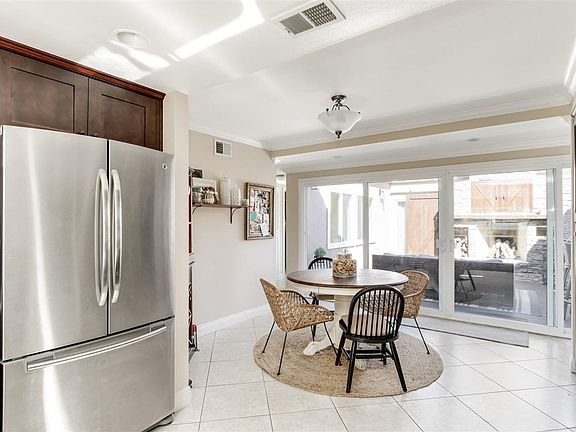 View into private courtyard from kitchen/dining