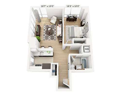 Floor plan One Bedroom (A1F-801)