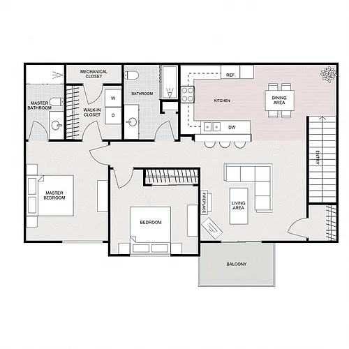 Floor plan Two Bedrooms Two Bathrooms Upper Inside