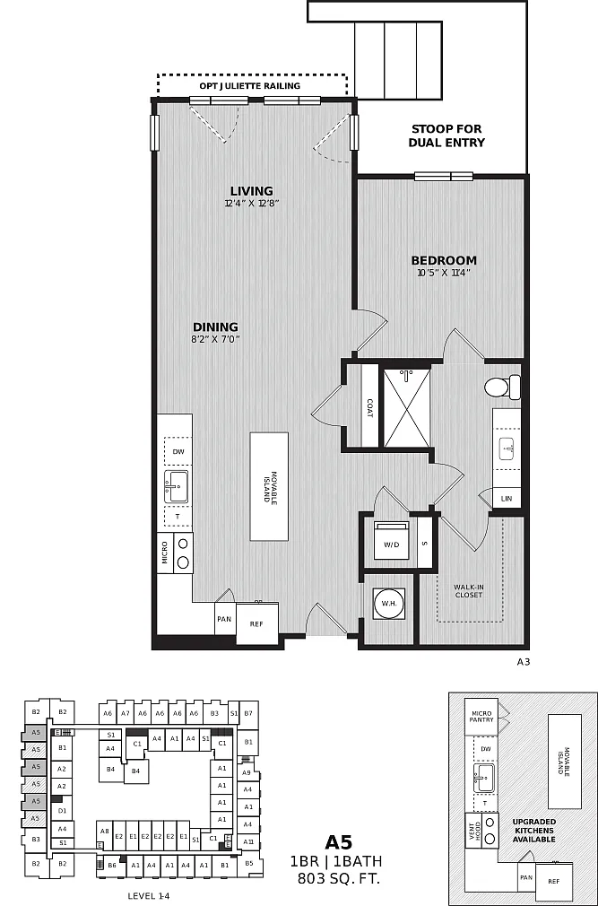 Floor plan 1 Bed/1 Bath-A5 Chiavari