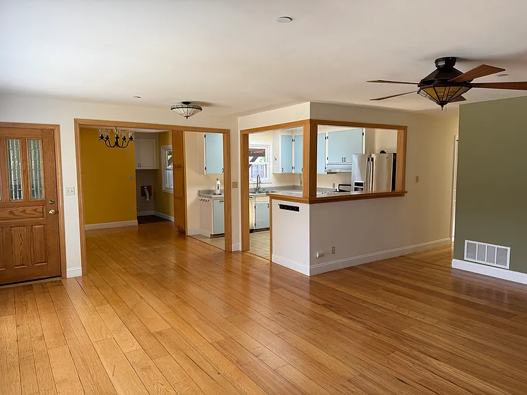 Living room looking into the kitchen