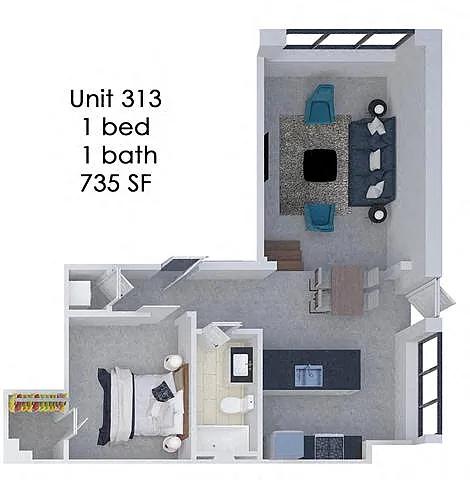 Floor plan Fording Flats 313