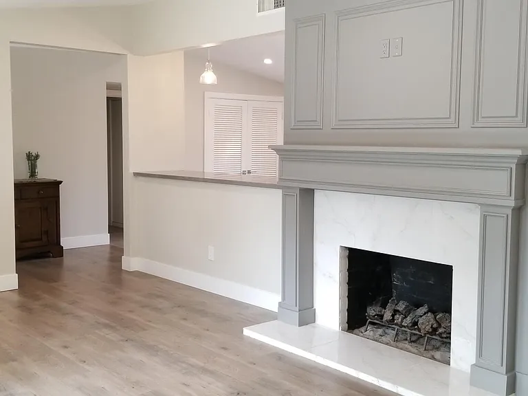 Living room fireplace