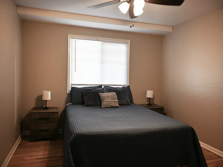 Bedroom with bed in a unit at Slips at Blackstone.