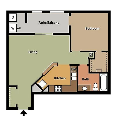 Floor plan Remodeled 1/1 Apt