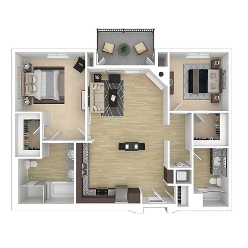 Floor plan Two Bedroom/Two Bath K
