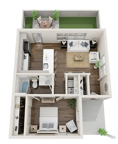 Floor plan 1 Bed Alder Cottage