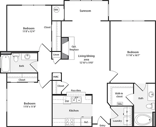 Floor plan 3+ Bedrooms B