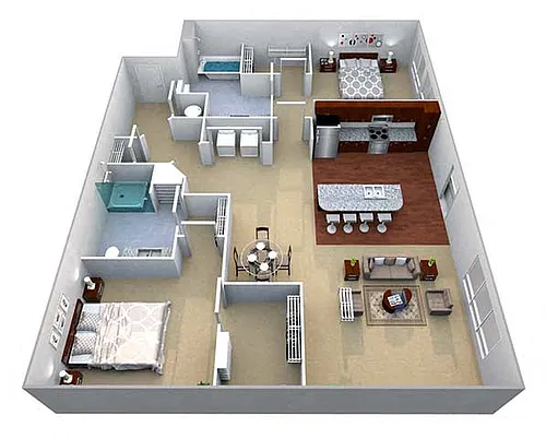 Floor plan B2 2 Bed/2 Bath
