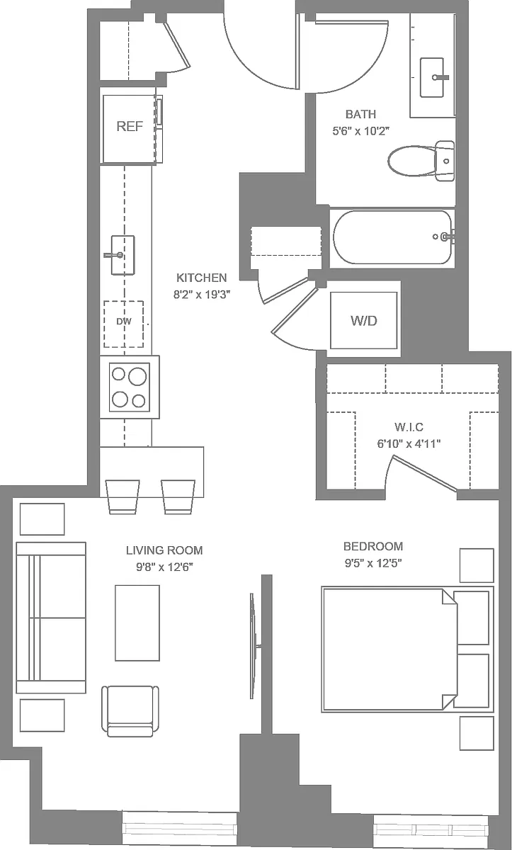 Floor plan 02 Plan - Jr 1-Bed