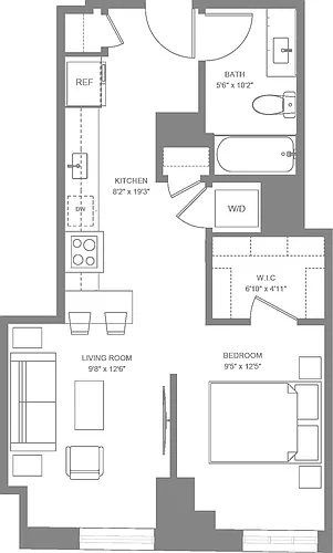 Floor plan 02 Plan - Jr 1-Bed