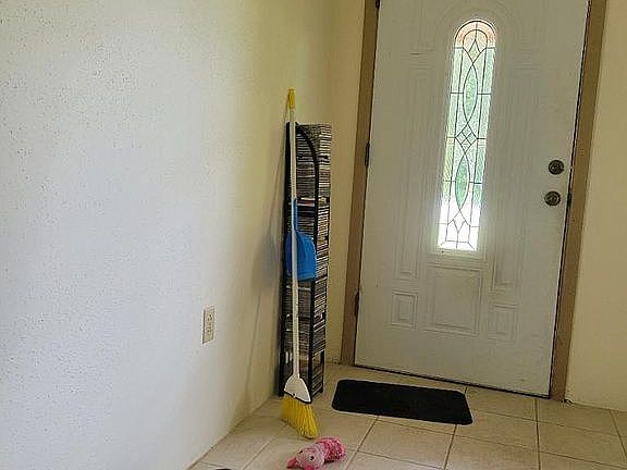 Front door into living room