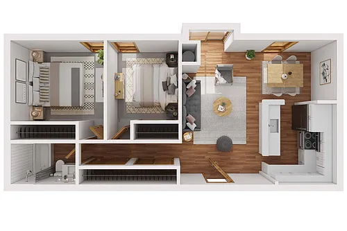 Floor plan B1 - Renovated