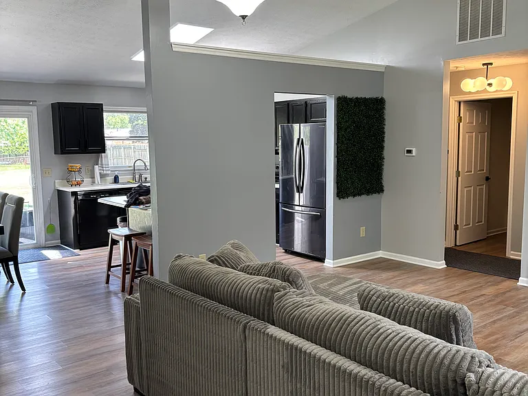 View of living room from front door.