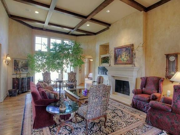 Great Room with Custom Ce