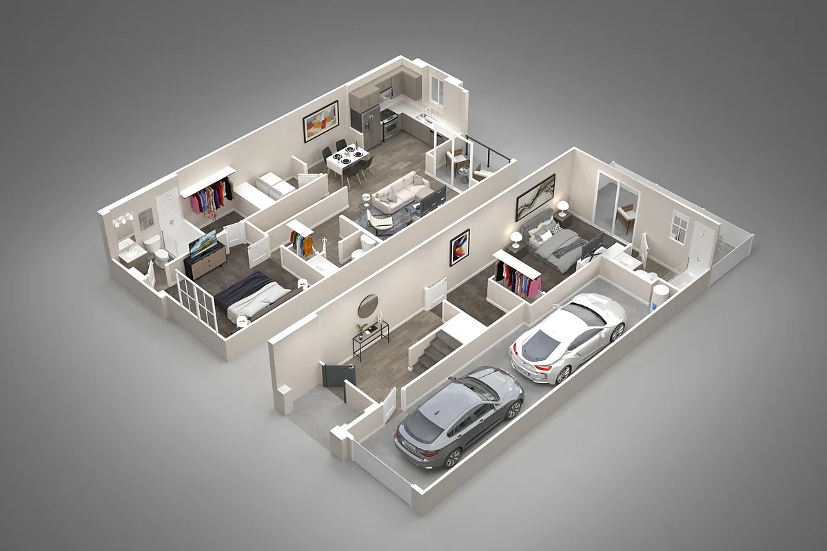 Floor plan 2 Bed/2.5 Bath