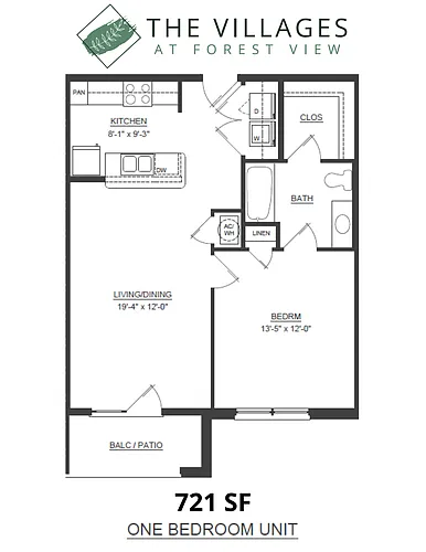 Floor plan 1 Bedroom