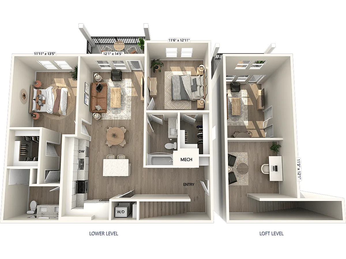 Floor plan BF2L-1344sf-DCI