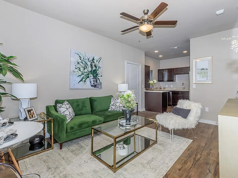 Vantage at McKinney Falls A1 Living Room