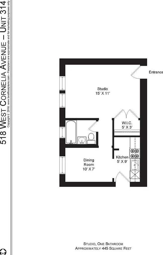 Studio, 470 sqft, $1,575 — Photo 4