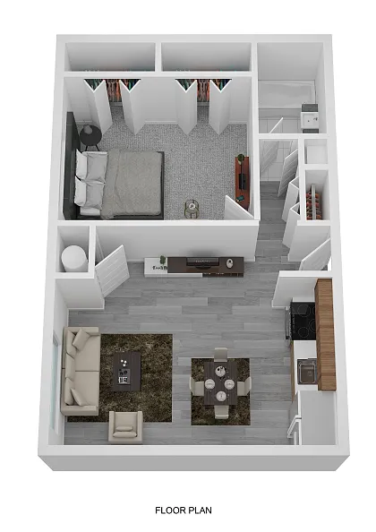 Floor plan 1 Bedroom Jr.