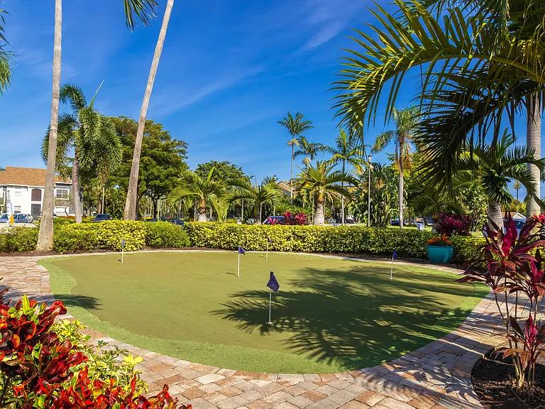 Immerse yourself in the serene charm of our putting paradisea tranquil space where golfing enthusiasts can refine their skills amidst a breathtaking backdrop.