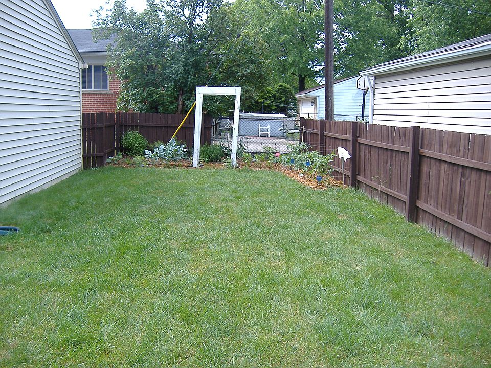 back yard with garden