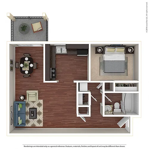 Floor plan 1BR/1BA A