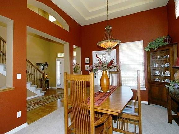 Inviting dining room that opens to front porch