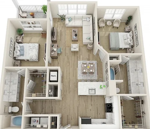 The Hunting Two Bedroom Floor Plan The Hunting Two Bedroom Floor Plan