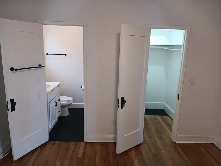 Closet and bathroom
