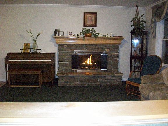 Living room gas fireplace