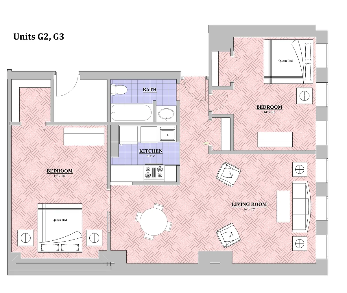 Floor plan 2 Bed | 1 Bath