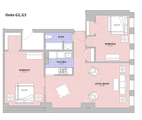 Floor plan 2 Bed | 1 Bath