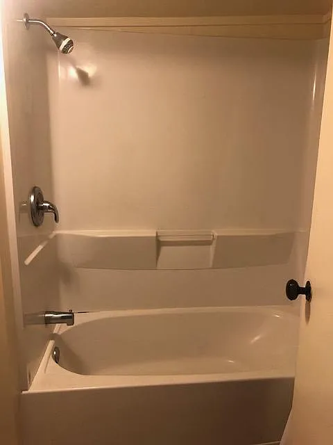Newer shower over tub.