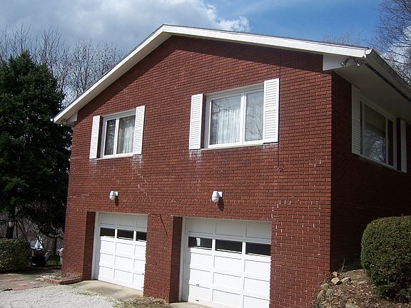Side view - oversized two-car garage