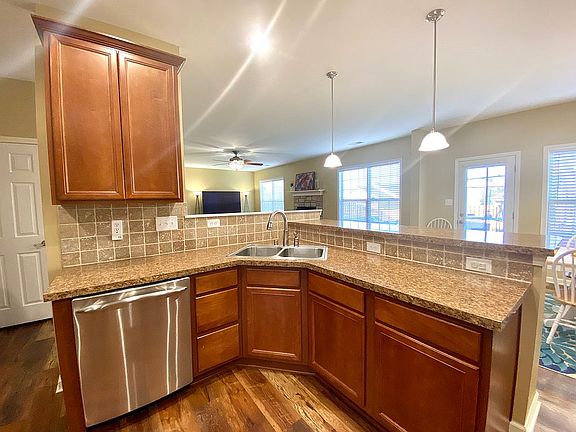 Spacious kitchen with bar