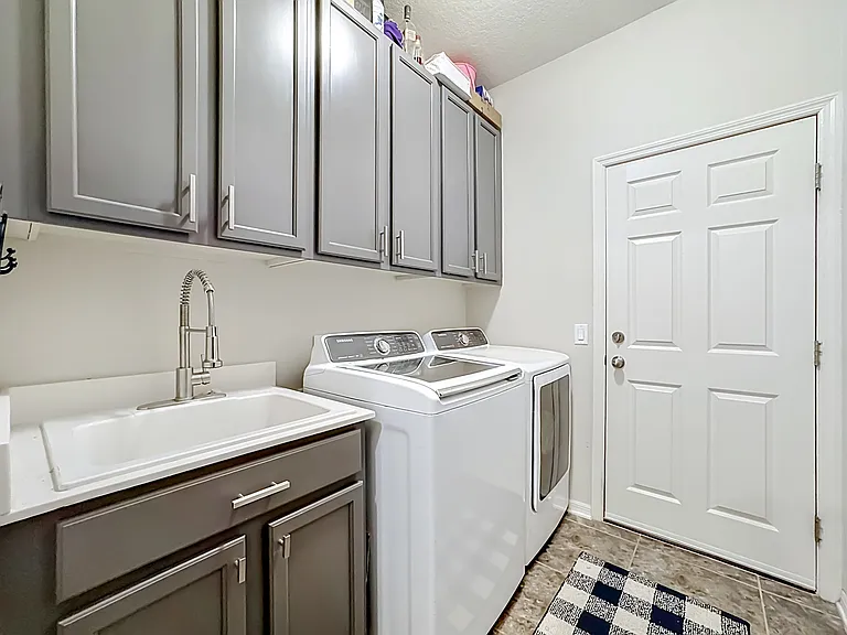 Washer and dryer are illustrative - not included.