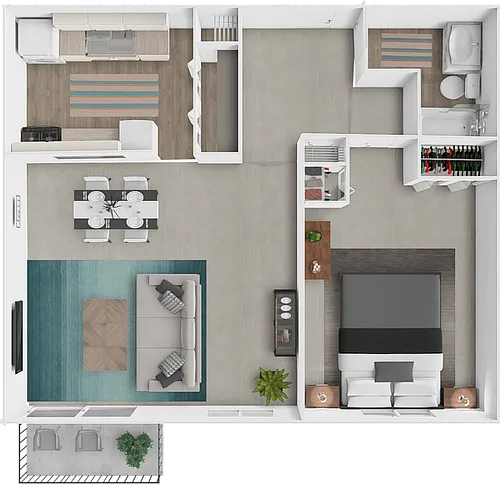 Floor plan 1 bedroom 1 bath