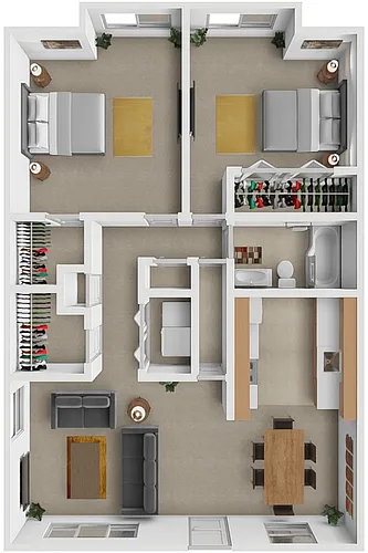 Floor plan 2 Bedroom 1 Bath