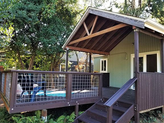 large open and covered deck 22' deep at house 15' wide