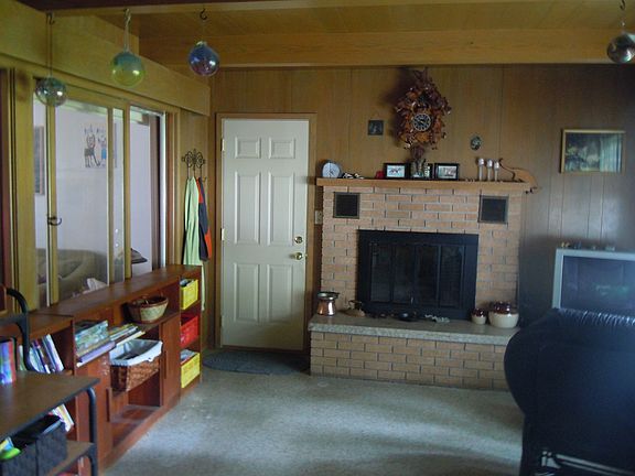 Den with fireplace